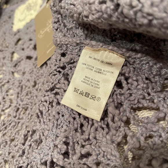 Anthropologie S crochet grey bolero sweater (New) - Picture 11 of 12